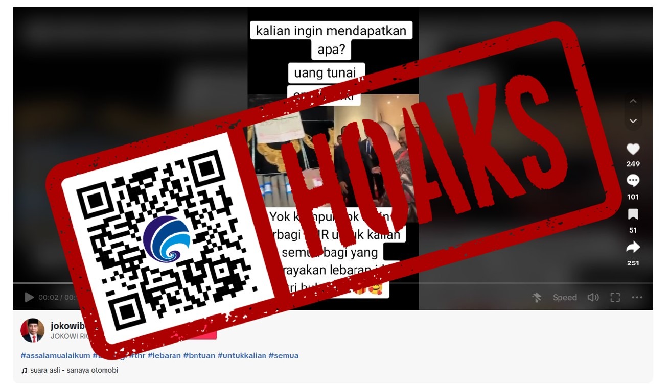 hoaks presiden jokowi bagikan thr di tiktok berupa emas 24 karat 72725