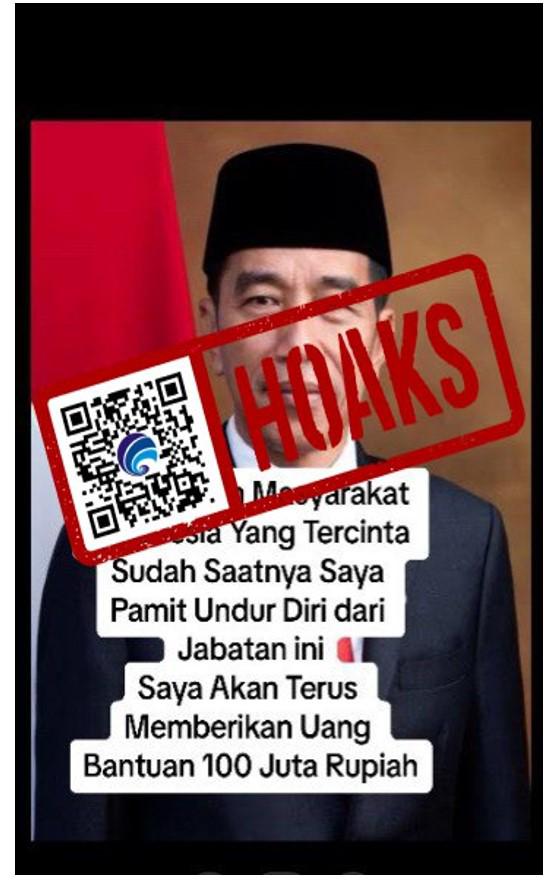 hoaks presiden jokowi janji akan tetap bagikan ratusan juta setelah pengunduran diri 73302