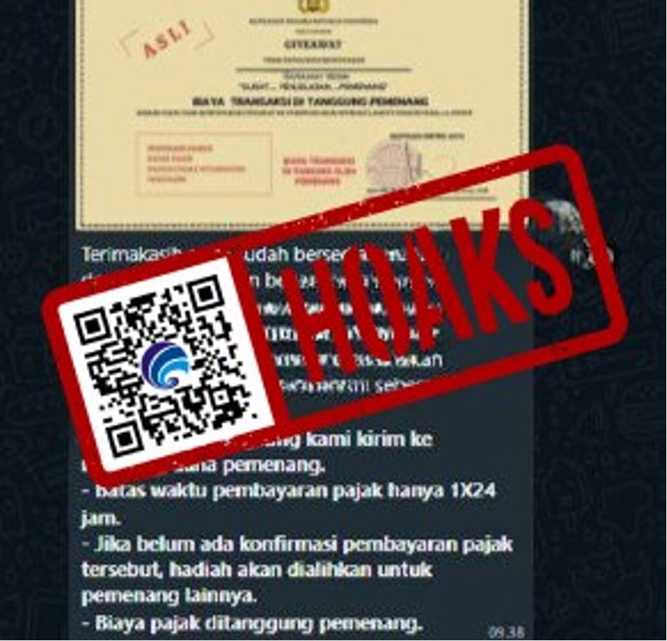 hoaks surat menang hadiah dari kepolisian ri 69577