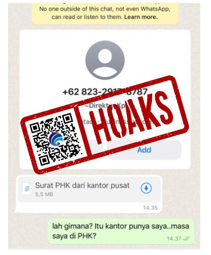 hoaks surat phk dari kantor pusat melalui pesan whatsapp 72487