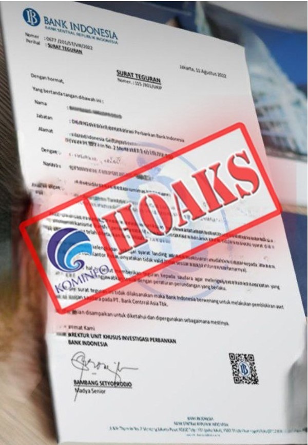 hoaks surat teguran mengatasnamakan bank indonesia 63819