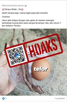 hoaks tingkatkan durasi seks pria dengan akar kelapa dan kuning telur 77300