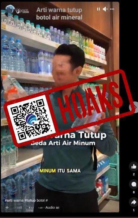hoaks warna pada tutup botol air dalam kemasan menandakan jenis airnya 77006