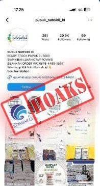 hoax akun instagram mengatasnamakan pt pupuk indonesia 57880
