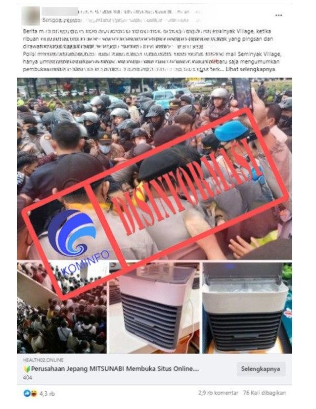 hoax foto polisi jakarta harus menggerebek pusat perbelanjaan seminyak village 58385