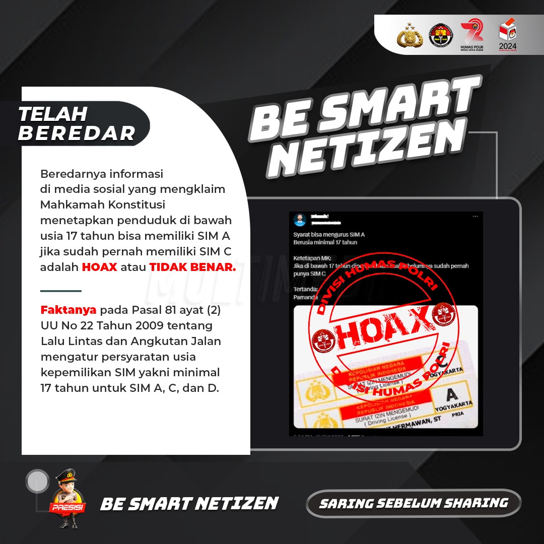 hoax mahkamah konstitusi menetapkan penduduk di bawah usia 17 tahun dapat memiliki sim 65764