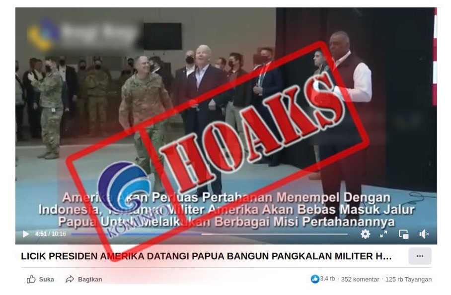 hoax presiden usa joe biden bangun pangkalan militer di papua 58816