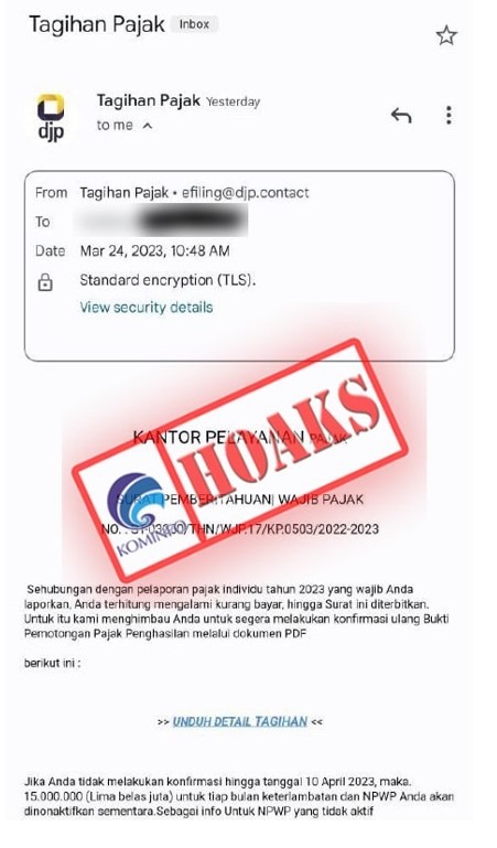 hoax surat elektronik mengatasnamakan djp 56118