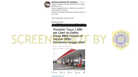 informasi palsu pertalite turun 1 800 per liter 57531