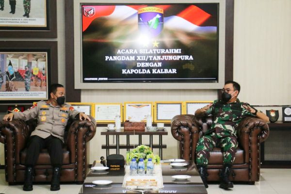 jaga sinergitas pangdam xii tpr terima kunjungan perdana kapolda kalbar 22873