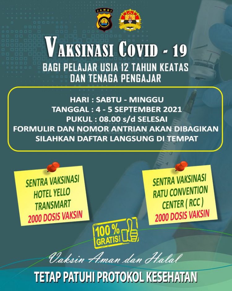 jambi regional police prepares 2000 vaccine doses for students and teachers 42653