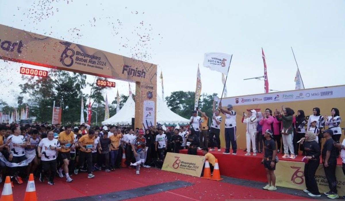jelang hut bhayangkara ke 78 polda babel gelar perlombaan bhayangkara babel run 2024 74761