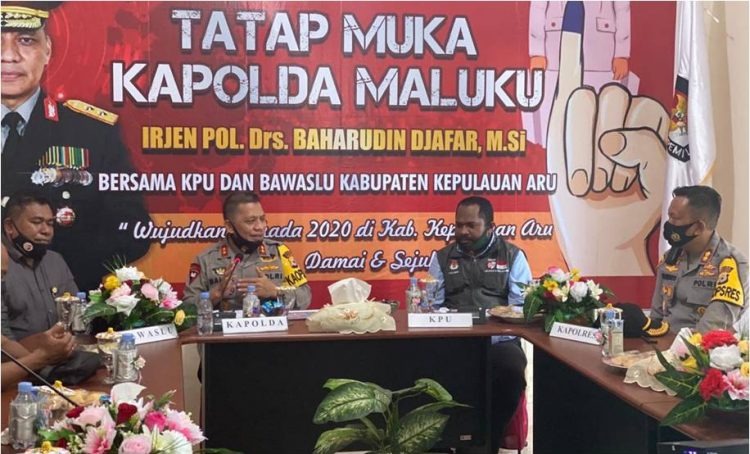 jelang pilkada 2020 kapolda maluku gelar tatap muka bersama kpu dan bawaslu kabupaten kepulauan aru 35191
