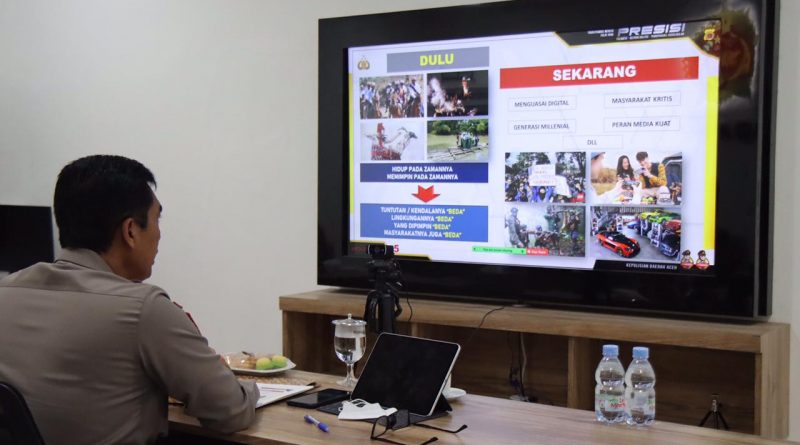kapolda aceh berikan kuliah umum secara virtual untuk taruna akpol 26632
