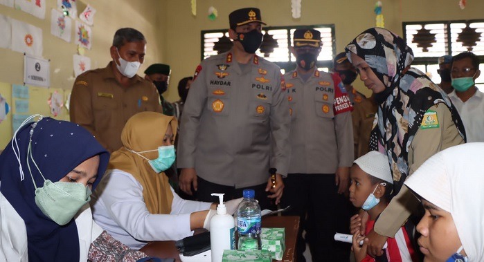 kapolda aceh tinjau vaksinasi merdeka anak serentak se indonesia 34474