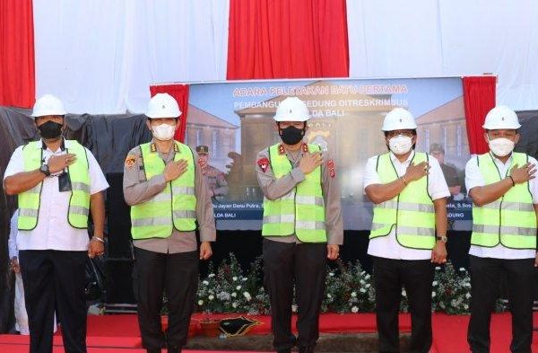 kapolda bali peletakan batu pertama pembangunan gedung baru dit reskrimsus 28717