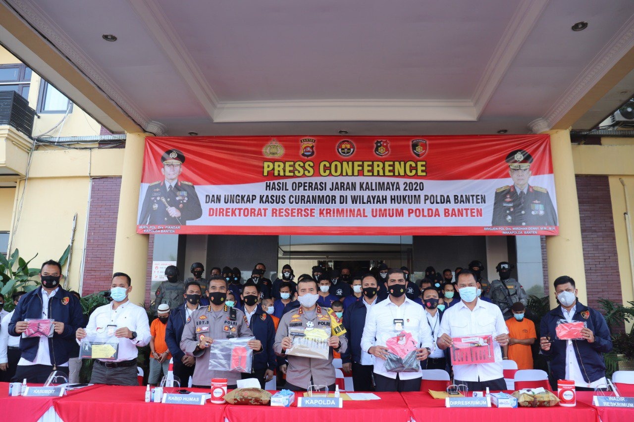 kapolda banten pimpin press conference hasil operasi jaran kalimaya tahun 2020 32696
