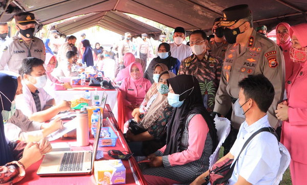 kapolda bersama pju polda bengkulu laksanakan anev vaksinasi hingga pemulihan ekonomi nasional di mapoles mukomuko 25363