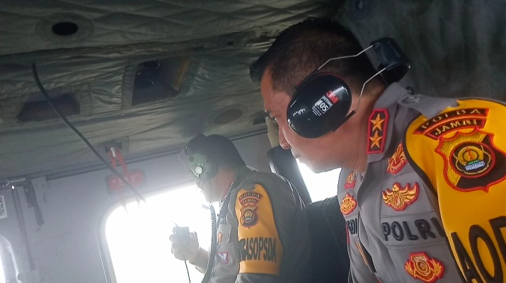 kapolda jambi lakukan patroli udara dalam pemantauan ops lilin 2022 52736