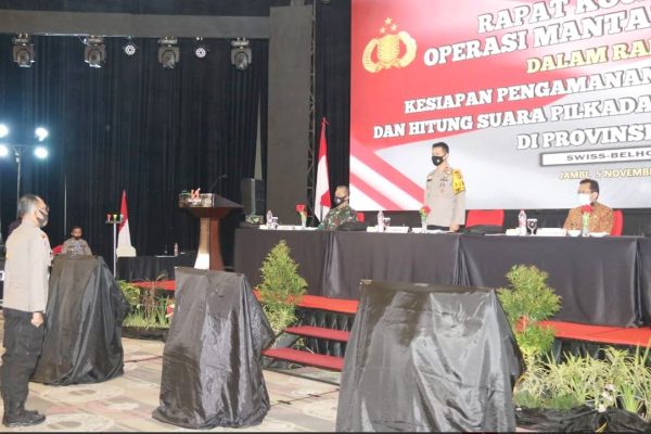 kapolda jambi pimpin rakor kesiapan pengamanan pilkada serentak 2020 32566