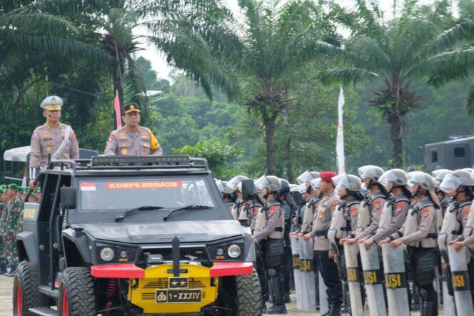 kapolda kaltara pimpin apel gelar pasukan dan simulasi sispamkota 2024 78086