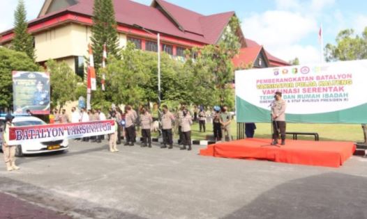 kapolda kalteng lepas batalyon vaksinator ke lima tempat ibadah 9611