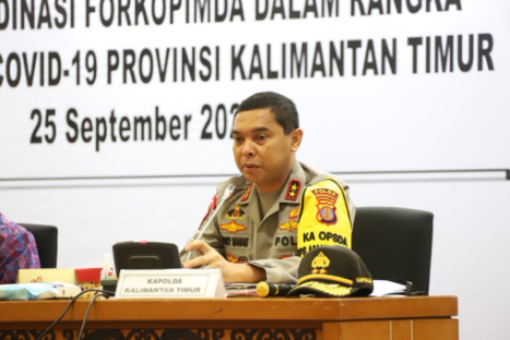kapolda kaltim hadiri rapat koordinasi bersama forkopimda bahas penanganan covid 19 35270