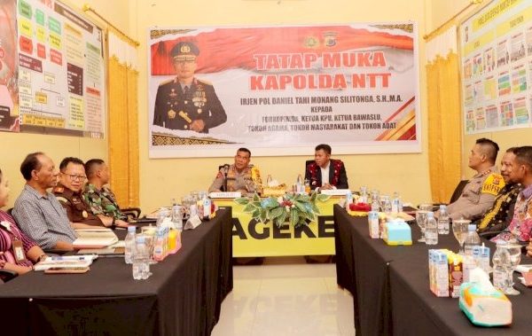 kapolda ntt gelar kunjungan kerja dan tatap muka bersama stakeholder pemilu 2024 di kabupaten nagekeo 69410
