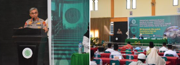 kapolda ntt minta dukungan kerja sama kolaborasi dan koordinasi yang baik pada saat jadi narasumber di orientasi kepengurusan mui 22875