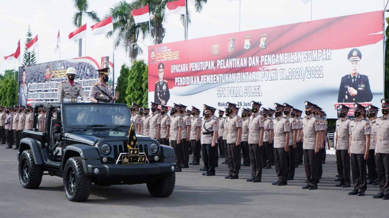 kapolda sulsel pimpin upacara penutupan pendidikan bintara polri ta 2021 29065