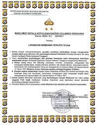 kapolda sultra keluarkan maklumat terkait larangan membawa sajam 37240