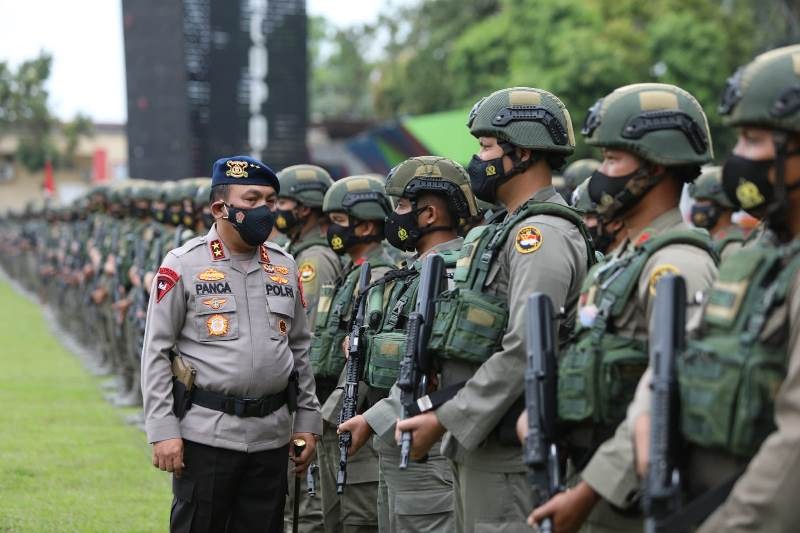 kapolda sumut sambut kepulangan personel satgas amole 45548