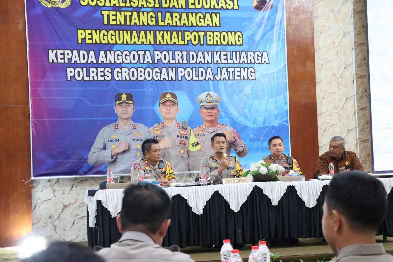 kapolres grobogan laksanakan sosialisasi dan edukasi larangan penggunaan knalpot brong 69198