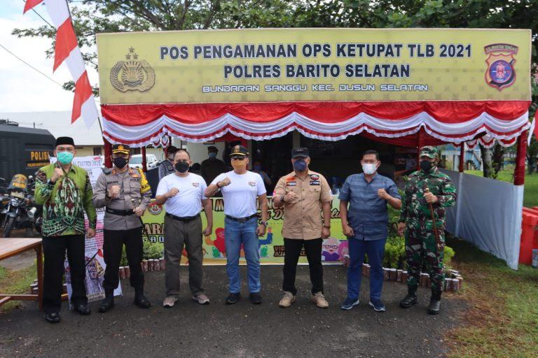 kebijakan larangan mudik lebaran kapolda kalteng tinjau posko pam terpadu bundaran sanggu 13166
