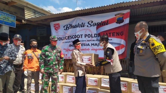 kunjungi desa di lereng merbabu polda jateng salurkan ratusan paket sembako 36485