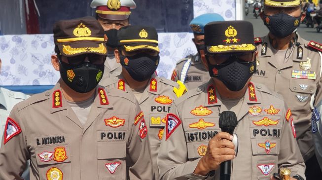 larangan mudik kakorlantas polri minta anggota all out saat tugas di pos penjagaan mudik 20032