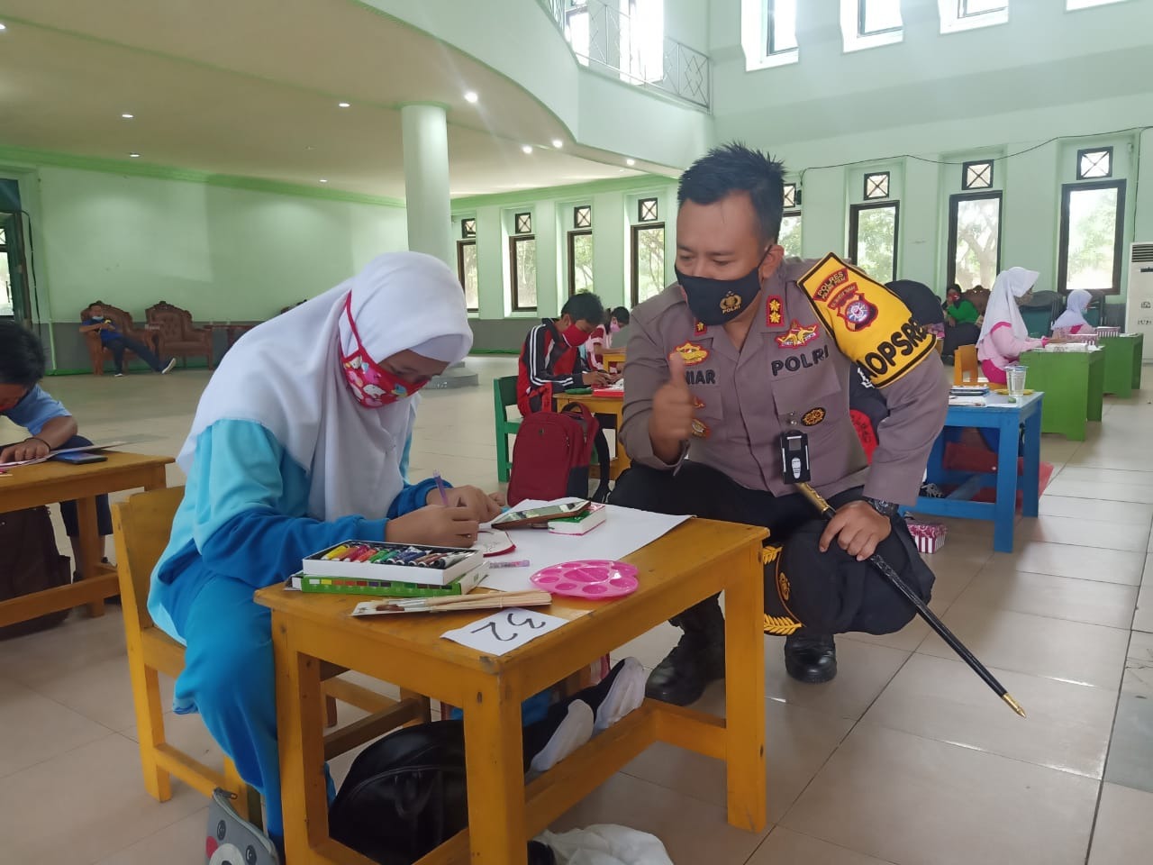 lomba lukis masker langkah unik polres pulau pisang ajak masyarakat patuhi prokes ditengah covid 19 35029