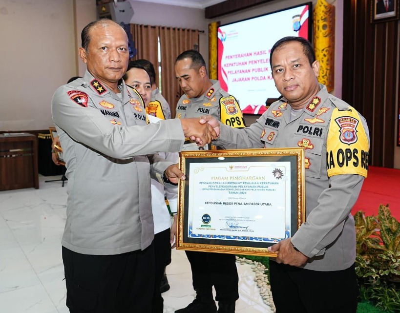 pelayanan publik berkualitas polres ppu raih penghargaan dari kapolda kaltim 69508