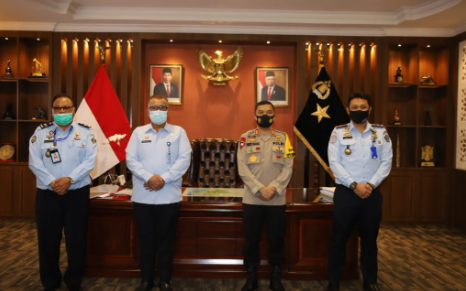pererat silaturahmi dan kerjasama kapolda kaltim terima audiensi dari kakanwil kemenkumham kaltim 32443