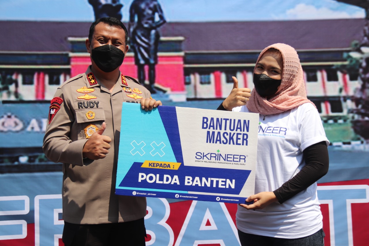 polda banten terima bantuan 10 000 paket masker dari pt multidisposindo jaya 27284