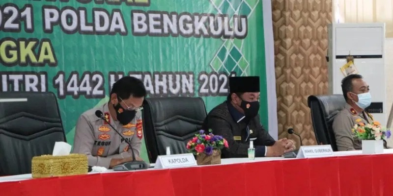 polda bengkulu gelar rapat koordinasi lintas sektoral jelang perayaan hari raya idul fitri 1442 h 13118