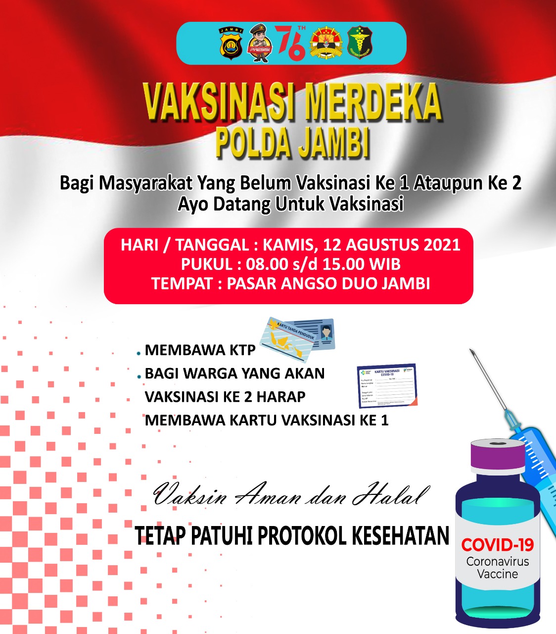 polda jambi kembali gelar vaksinasi massal ini jadwal dan lokasinya 37136