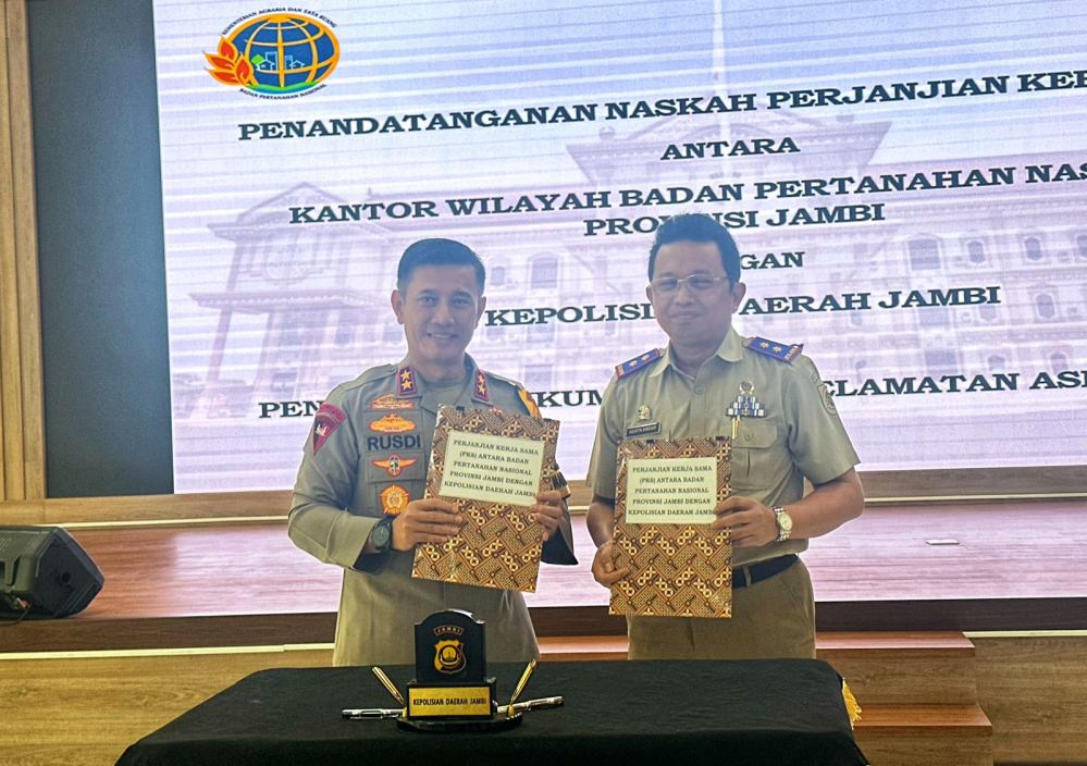 polda jambi tanda tangani kerjasama dengan bpn provinsi jambi 71618