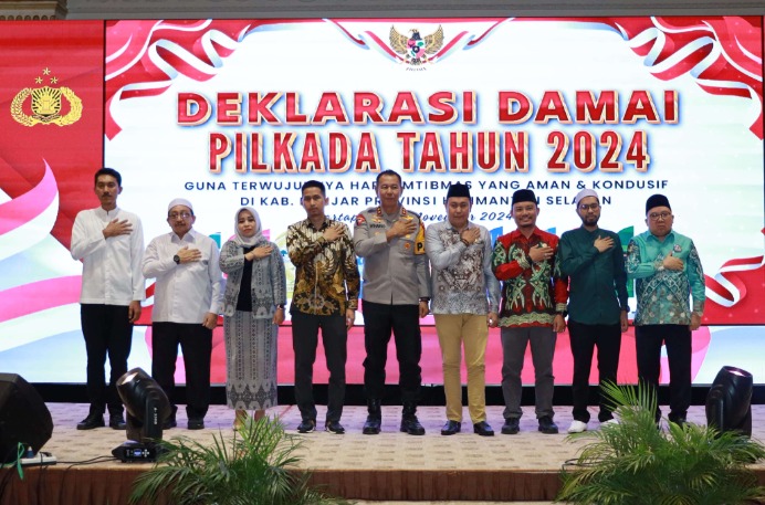 polda kalsel gelar deklarasi pilkada damai di kabupaten banjar 80633