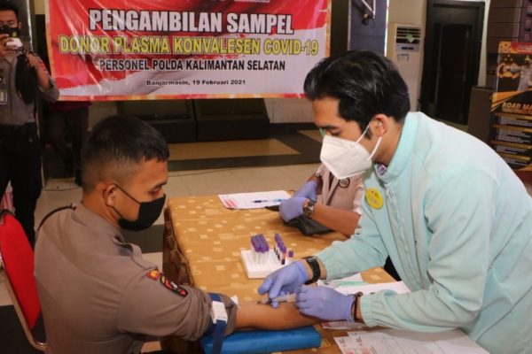 polda kalsel gelar pengambilan sampel donor plasma konvalesen 30597