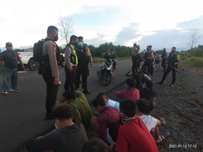 polda kalteng amankan belasan remaja aksi balap liar 17958