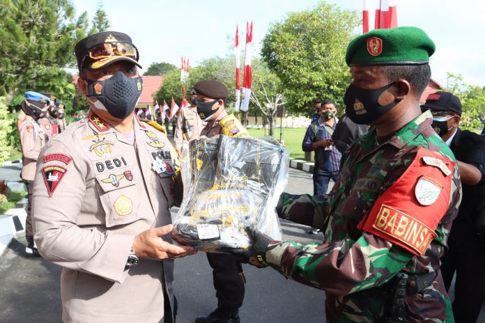 polda kalteng gelar apel kesiapan bhabinkamtibmas babinsa nakes sebagai tracer dan vaksinator 30512