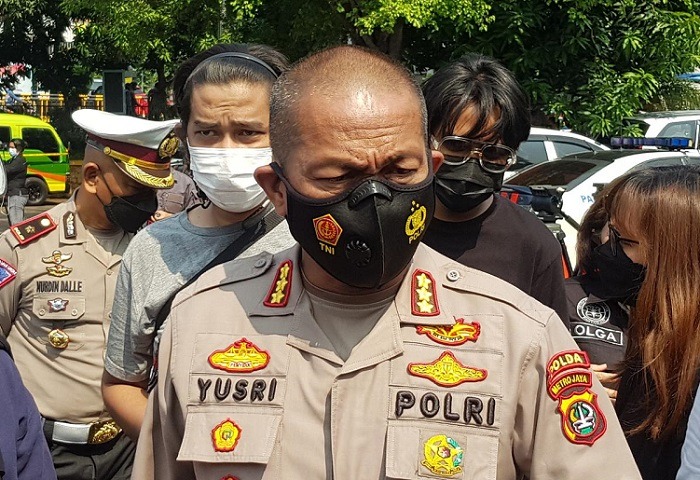polda metro jaya dirikan posko pengamanan cegah kerumunan di pasar tanah abang 13137