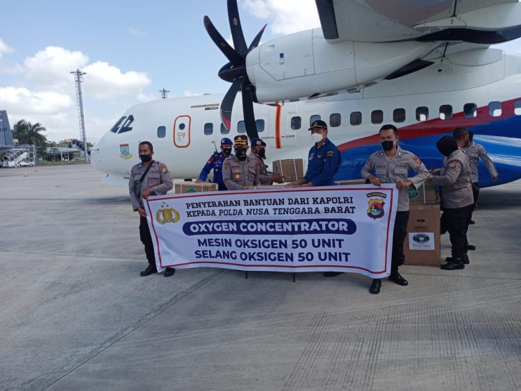 polda ntb terima bantuan dari kapolri berupa oxigen konsentrator 9484