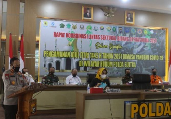 polda sultra gelar rakor pengamanan sambut idul fitri 1442 h dan mudik lebaran 9172